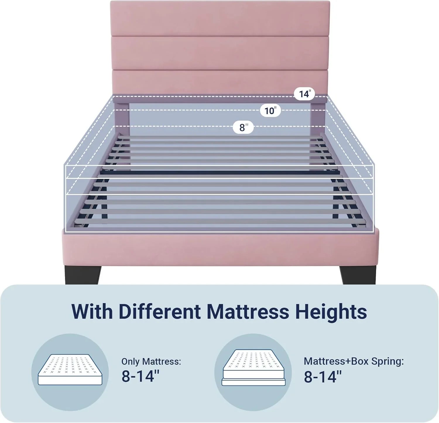Cadre de lit plateforme Allewie King size avec tête de lit et planches rembourrées en velours