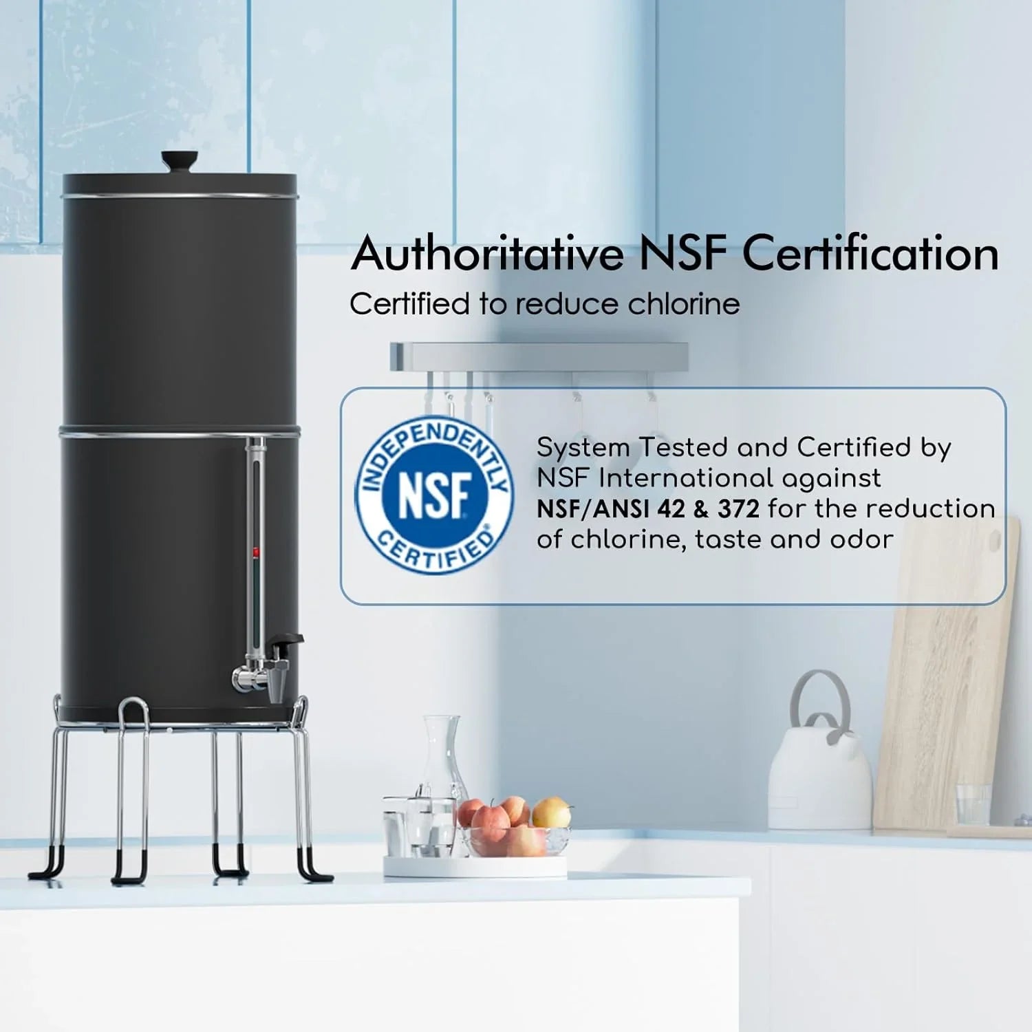 Système de filtration d'eau par gravité par ultrafiltration Purewell en trois étapes de 0,01 μm 304