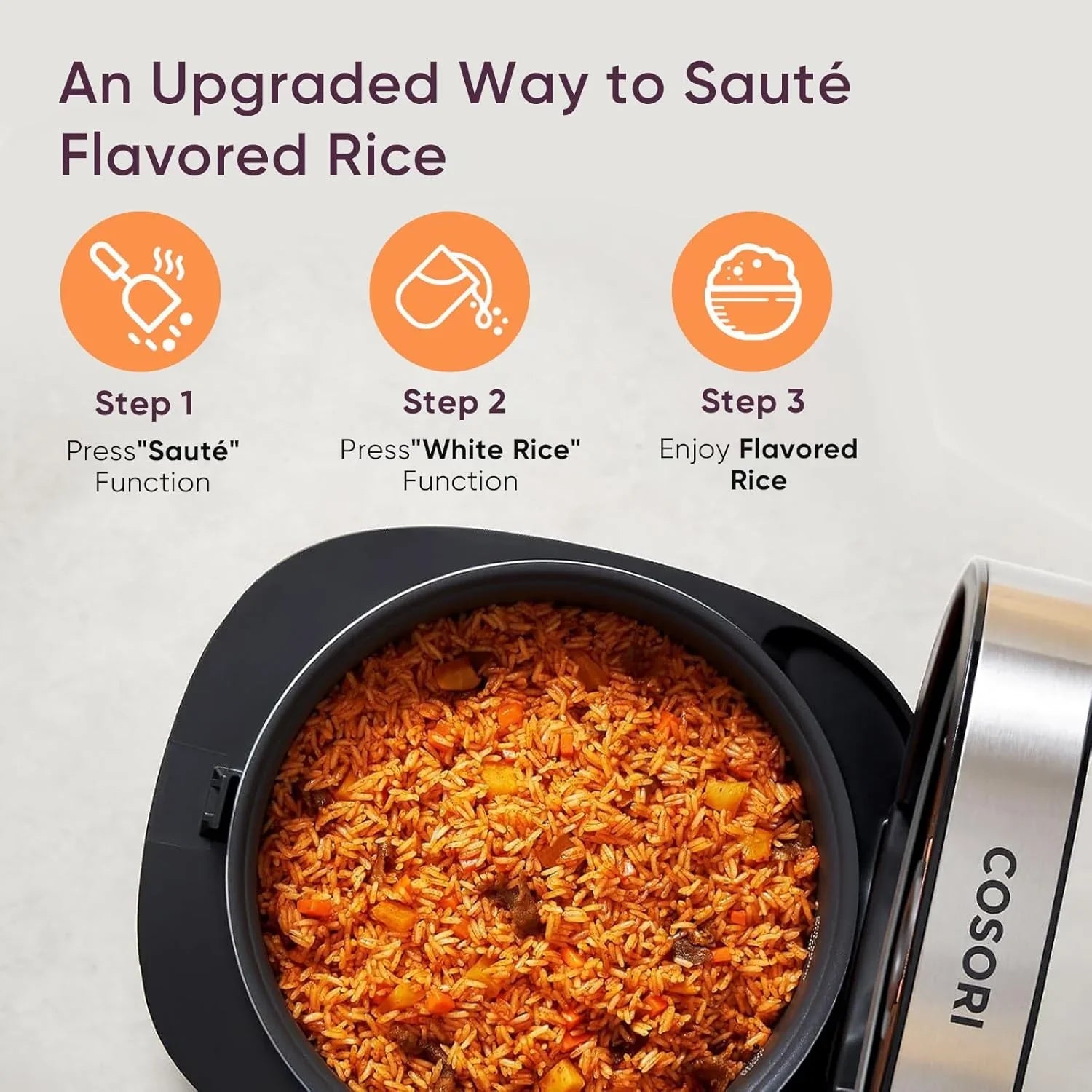 Cuiseur à riz COSORI 10 tasses avec maintien de la chaleur 24 heures sur 24 et pot intérieur en céramique antiadhésif, cuiseur vapeur, friteuse et mijoteuse