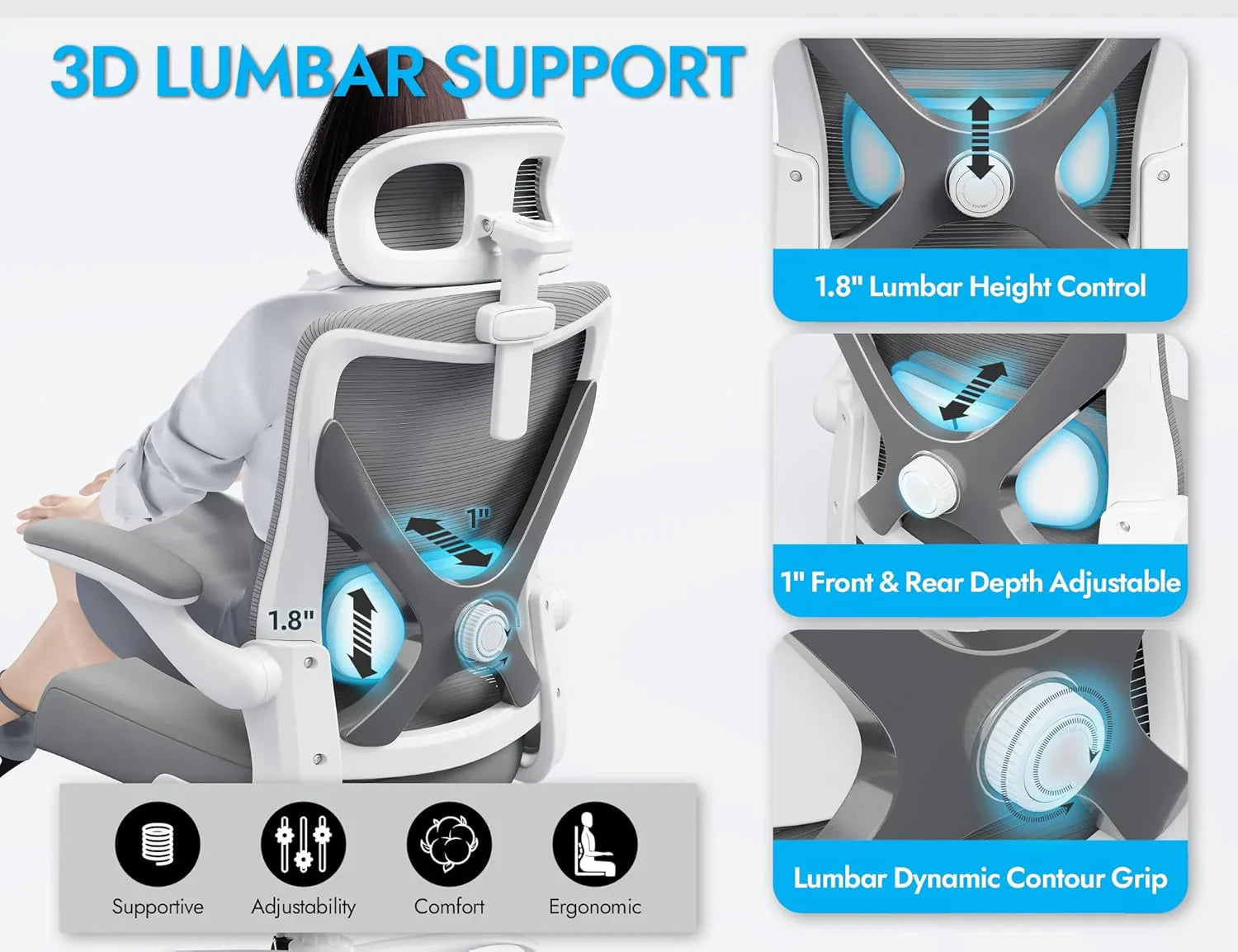 Bureau et chaise d'ordinateur de bureau, chaise de jeu, avec support lombaire et appui-tête