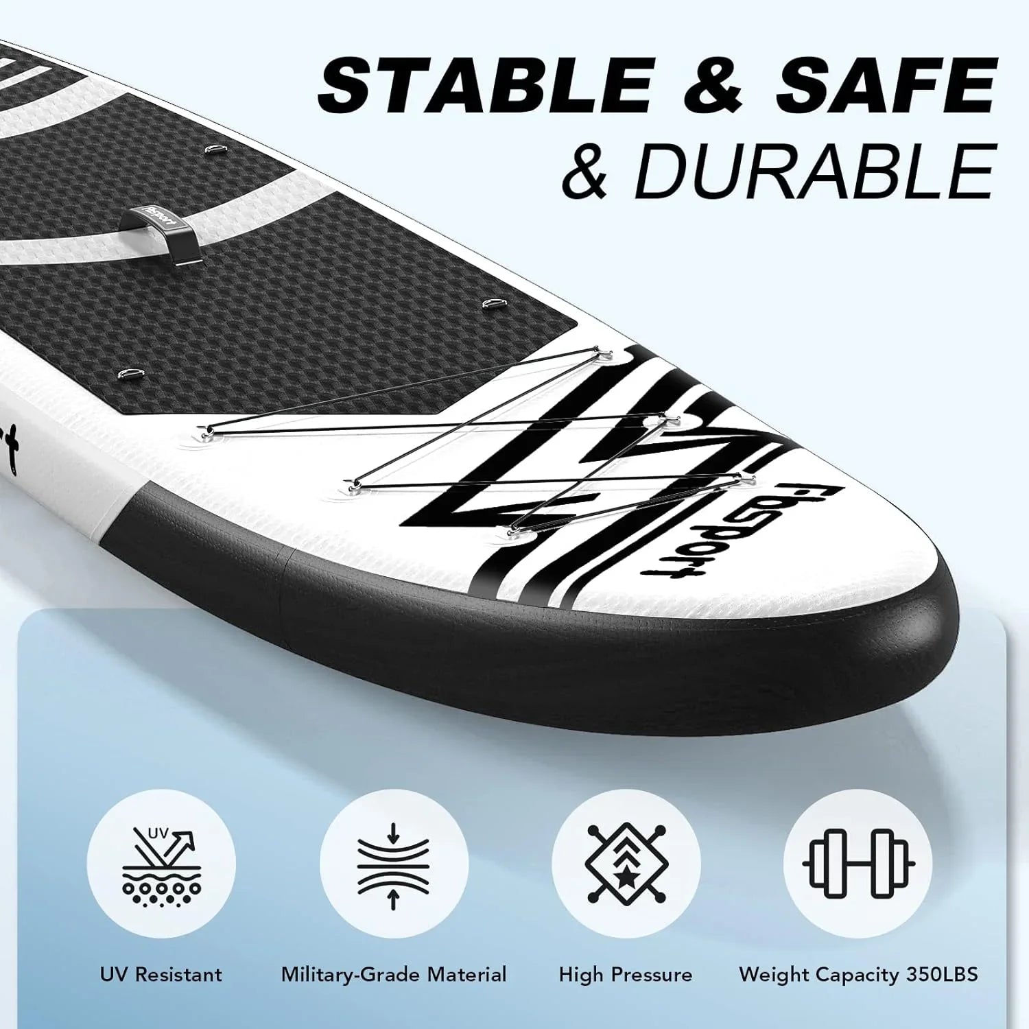 Planche de stand up paddle FBSPORT Premium 11', planche de yoga, contrôle du surf, pont antidérapant, attache, pagaie et pompe