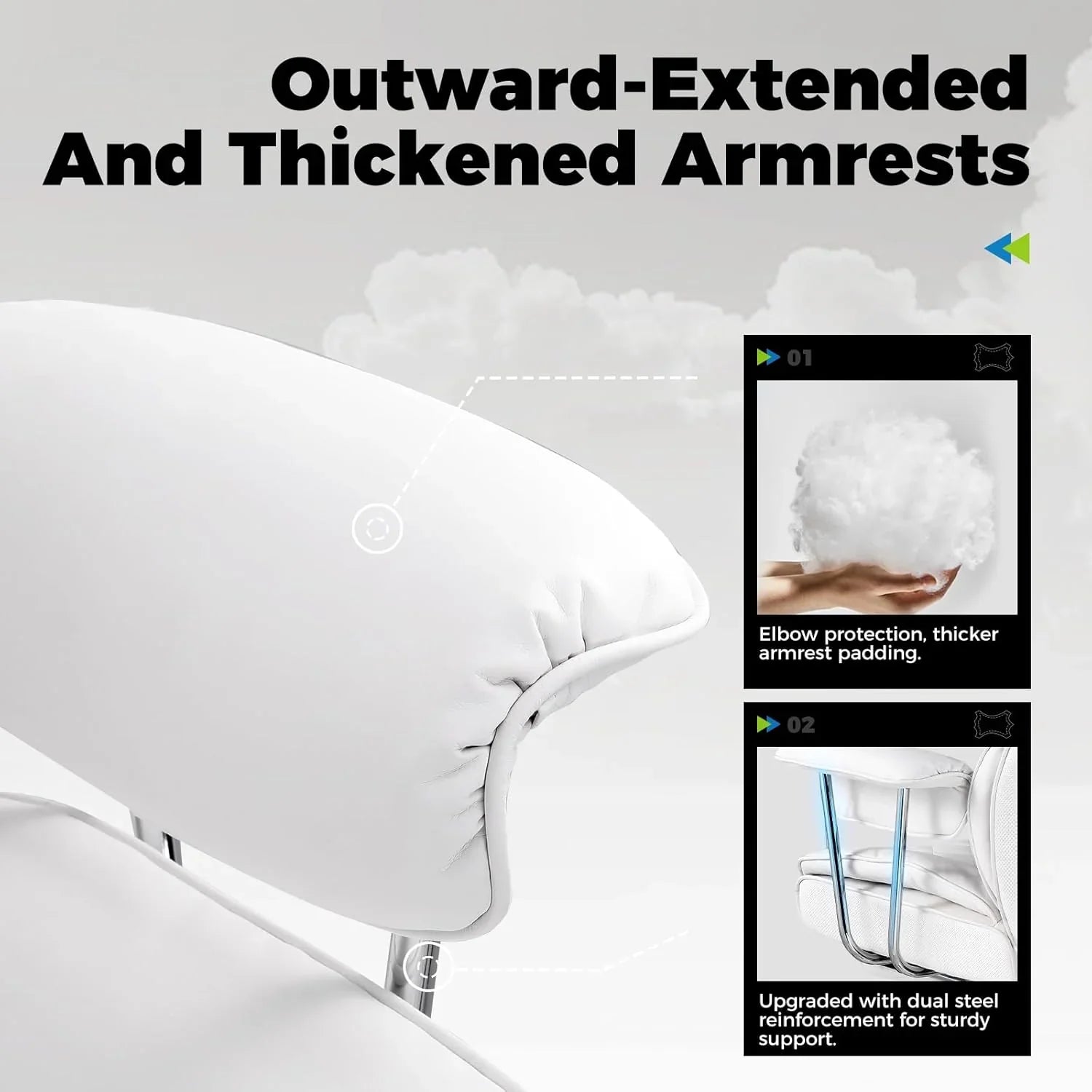 Grande chaise de bureau à dossier haut, chaise de jeu en cuir à dossier haut avec repose-pieds