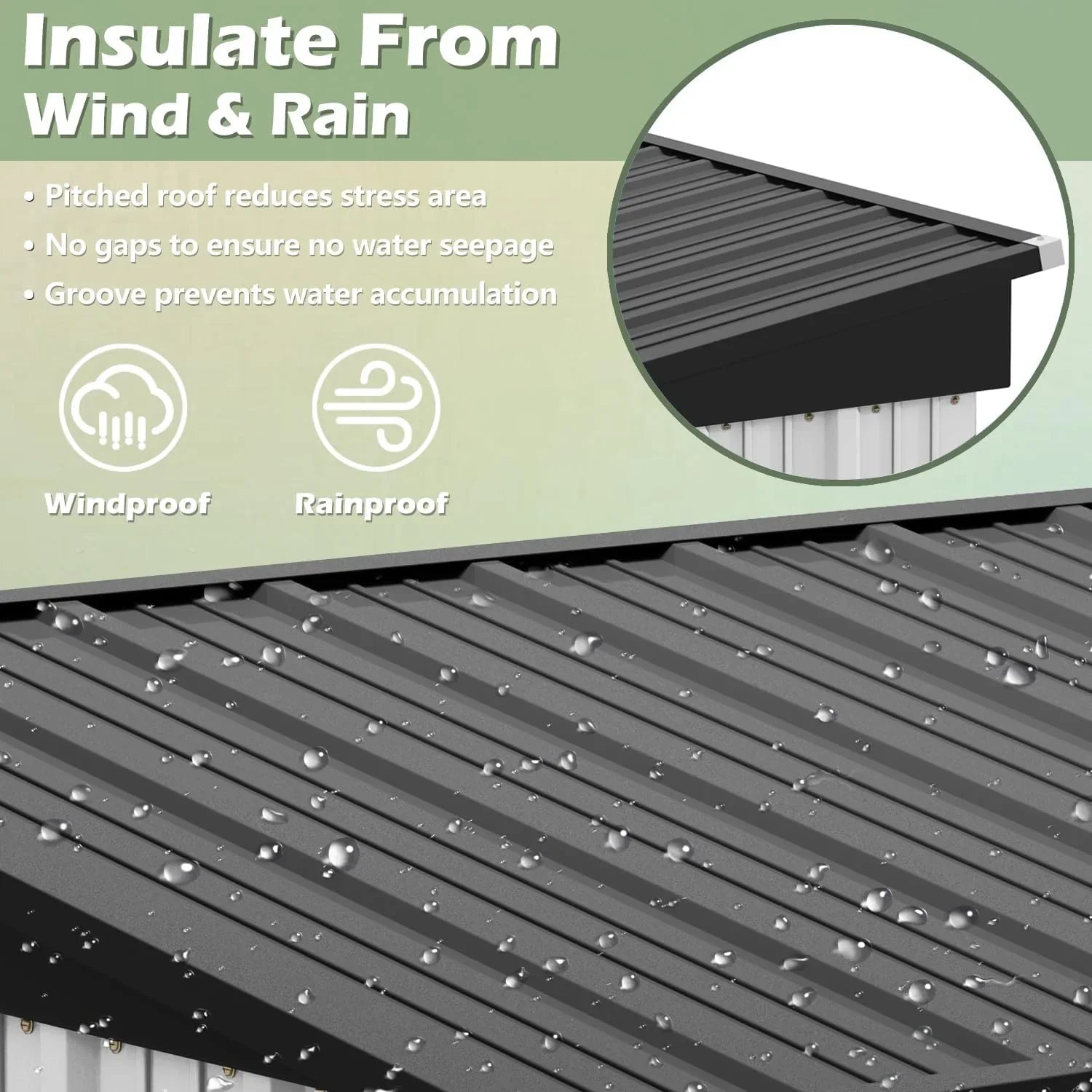 Abri de jardin extérieur Devoko 5 x 3 pi verrouillable en métal