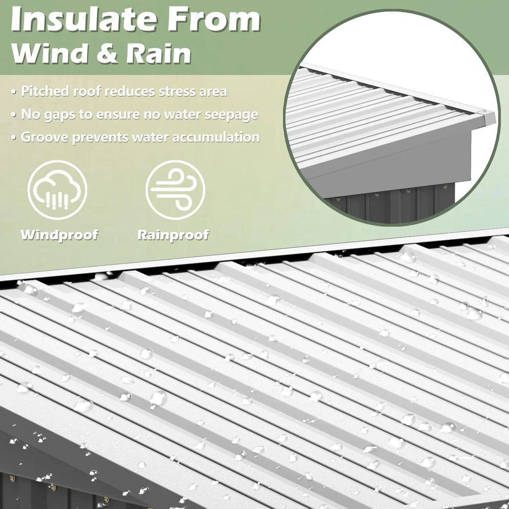 Abri de jardin extérieur Devoko 5 x 3 pi verrouillable en métal