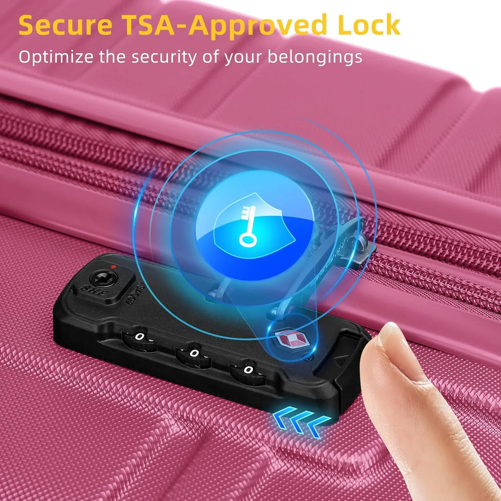 Ensemble de bagages 6 pièces, ensemble de valises rigides extensibles avec roulettes pivotantes, ensemble de bagages à roulettes légers