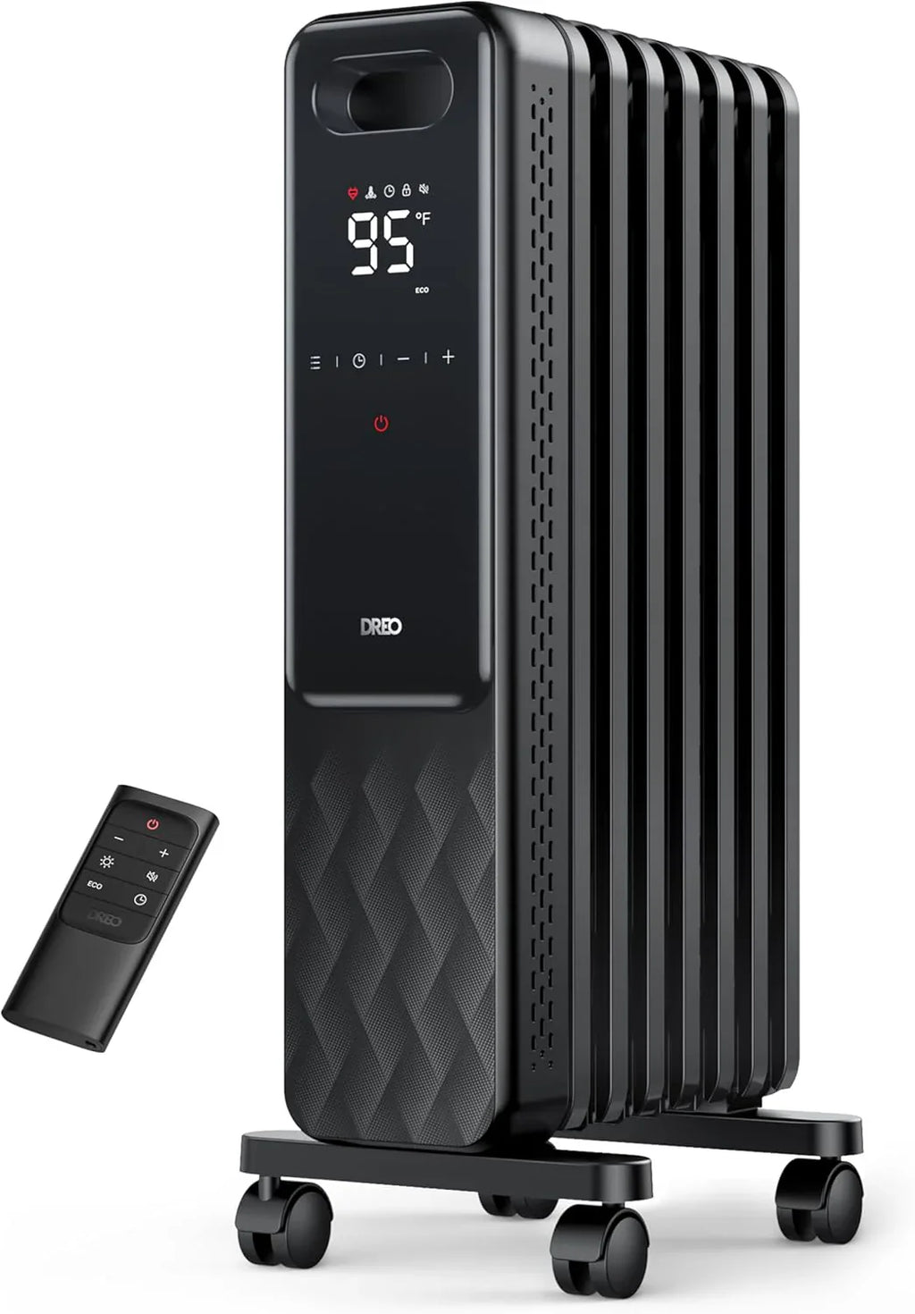 Radiateur radiant électrique d'intérieur avec protection contre la surchauffe et le basculement, thermostat numérique, radiateur à bain d'huile