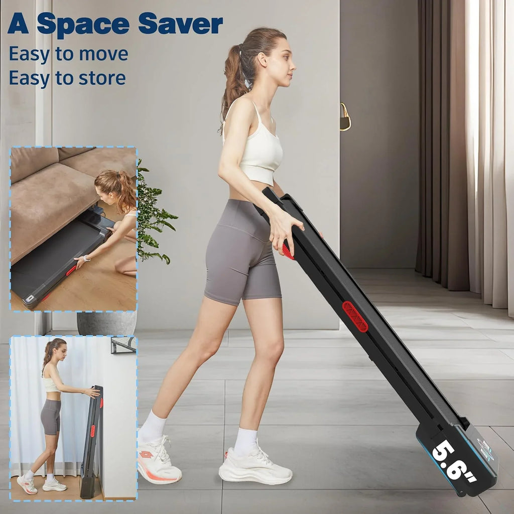 De Walking Pad loopband heeft een automatische hellingshoek van 12% met 9 niveaus, een maximaal gebruikersgewicht van 204 kg (450 lb), een RGB LED-display en Bluetooth-luidsprekers. 