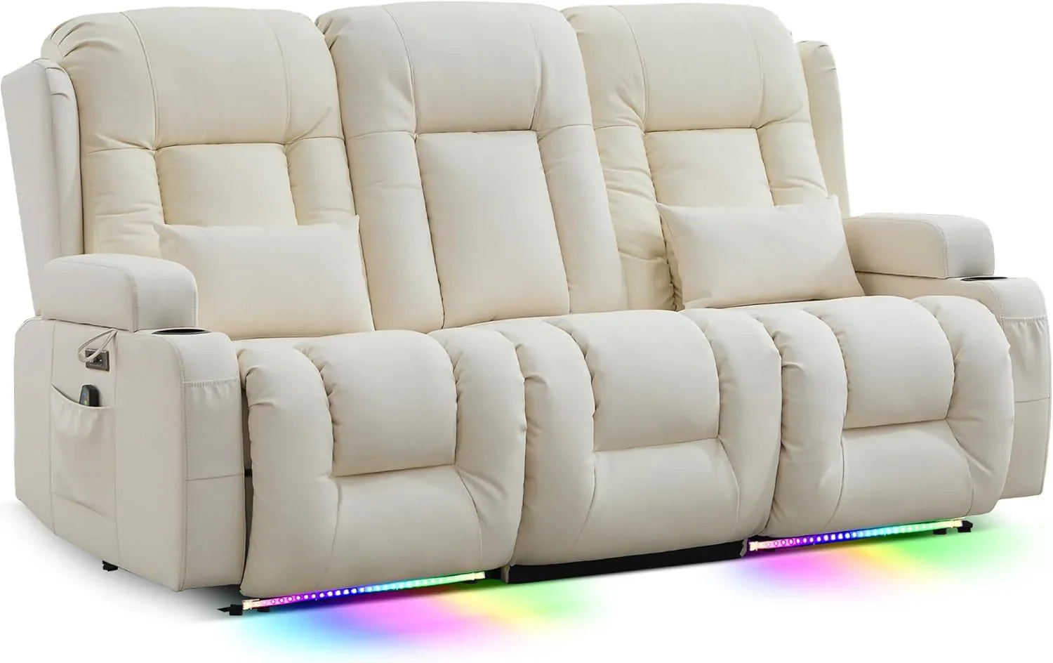 Canapé inclinable électrique TUNYI avec fonctions massage et chauffage, siège home cinéma avec console, canapé inclinable électrique pour camping-car