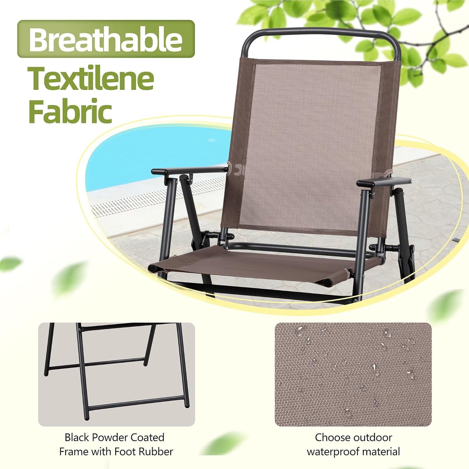 Ensemble table et chaises de salle à manger pliantes Vongrasig 6 pièces