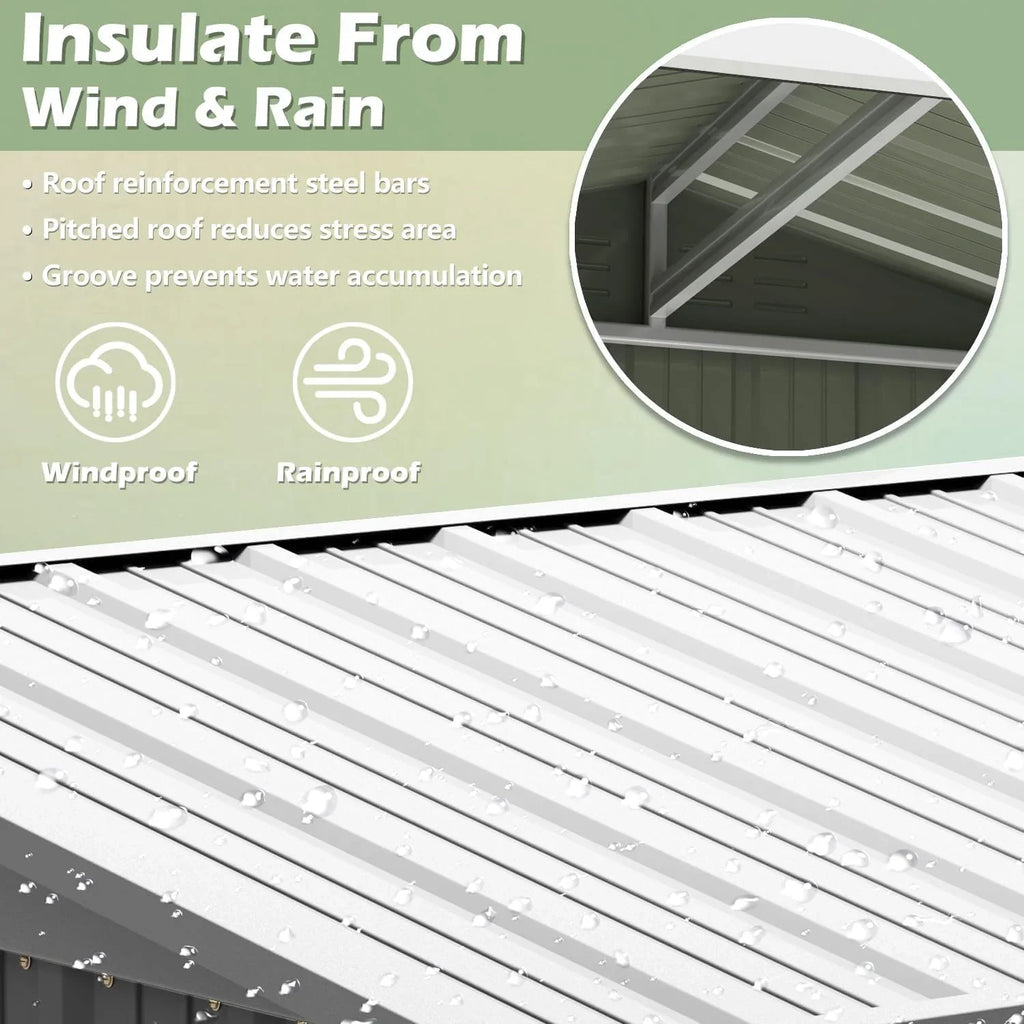 Abri de jardin extérieur Devoko 5 x 3 pi verrouillable en métal