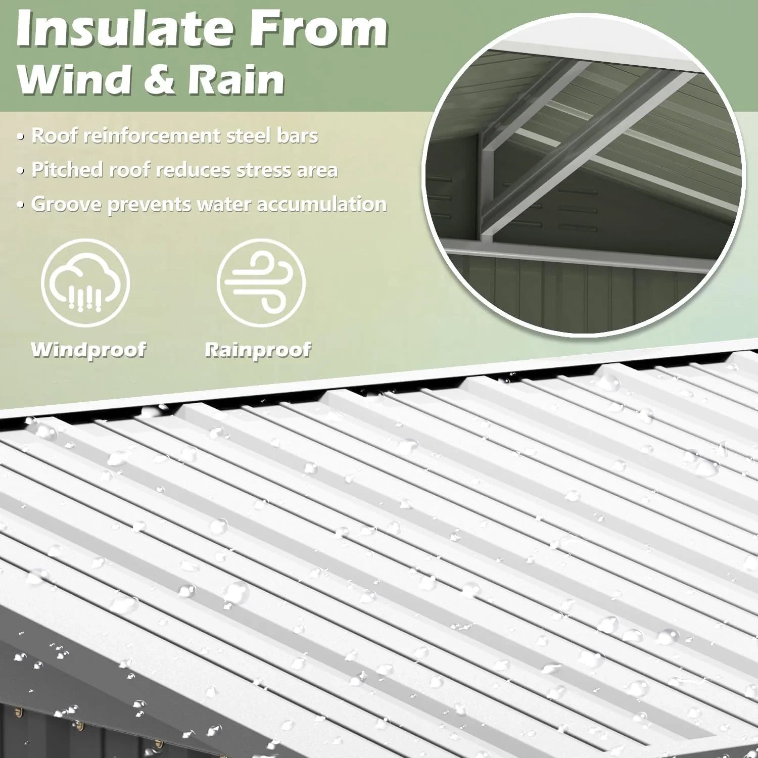 Abri de jardin extérieur Devoko 5 x 3 pi verrouillable en métal