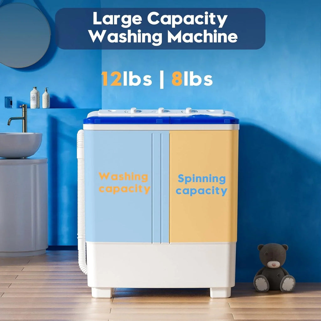 Machine à laver portable Auertech 28 lb Machine à laver à double cuve