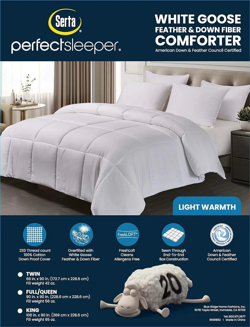 Couette hypoallergénique de luxe