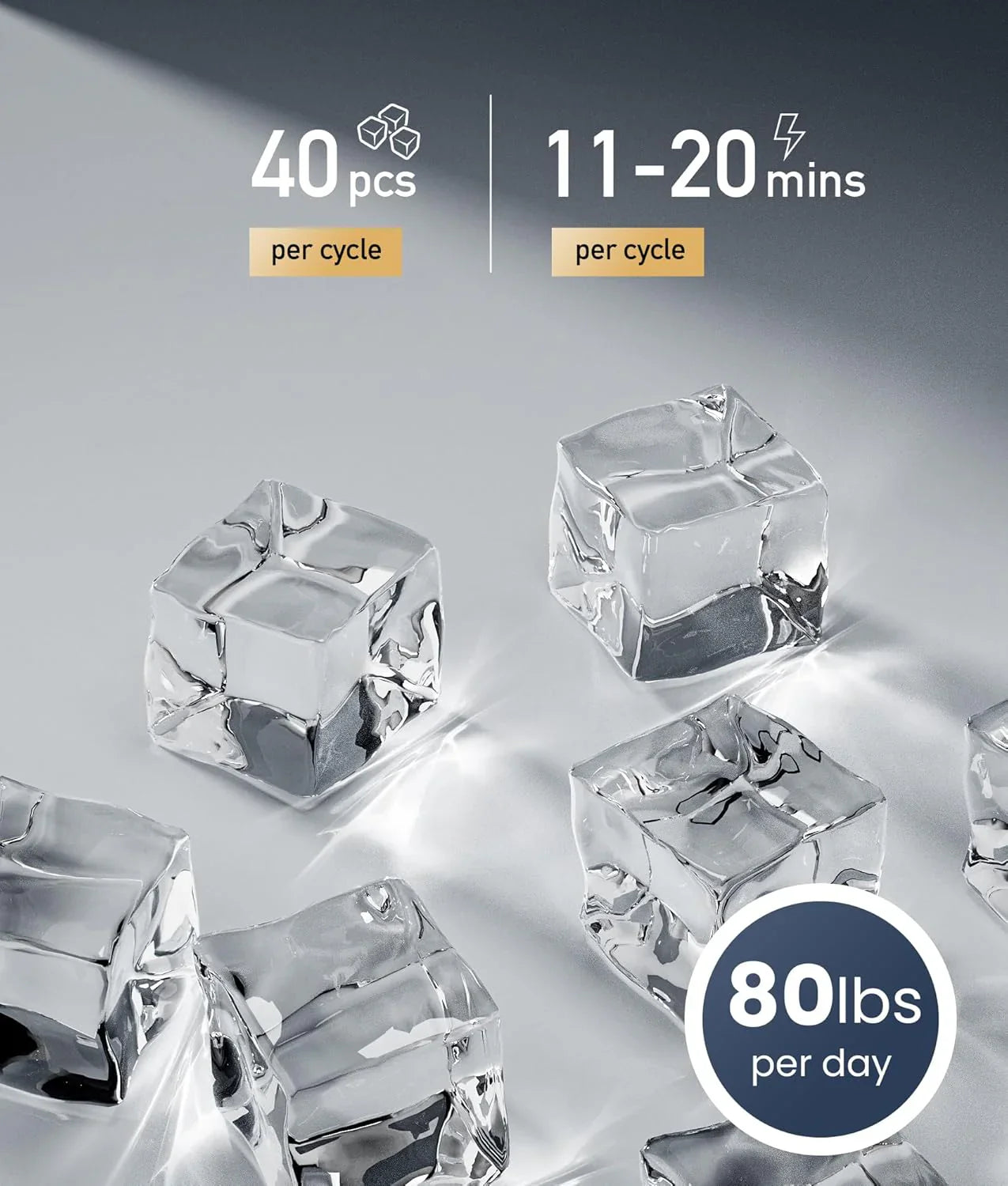 La machine à glaçons portable de comptoir Ecozy produit 9 glaçons en 6 minutes