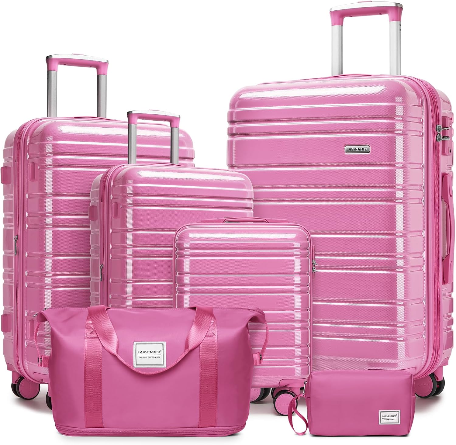 Ensemble de bagages 6 pièces, ensemble de valises rigides extensibles avec roulettes pivotantes, ensemble de bagages à roulettes légers