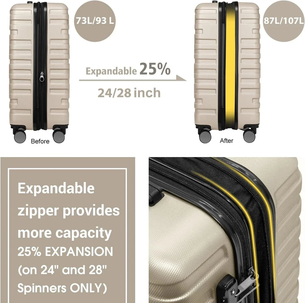 Ensemble de bagages à main légers et extensibles à coque rigide de 6 pièces