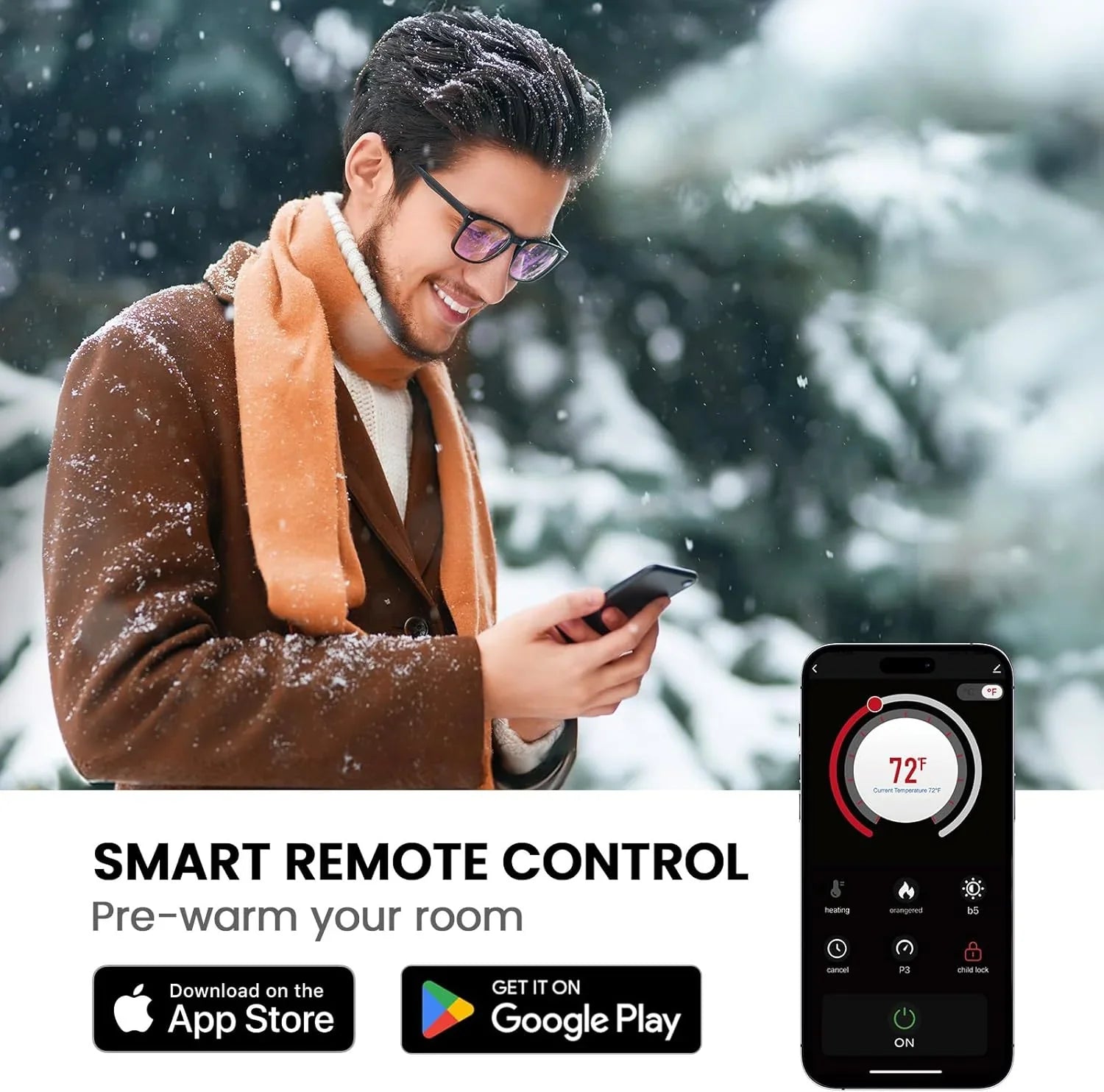 Foyer électrique intelligent de 50 po, puissance calorifique de 5 300 BTU, foyer électrique ultra-mince à montage mural ou encastré