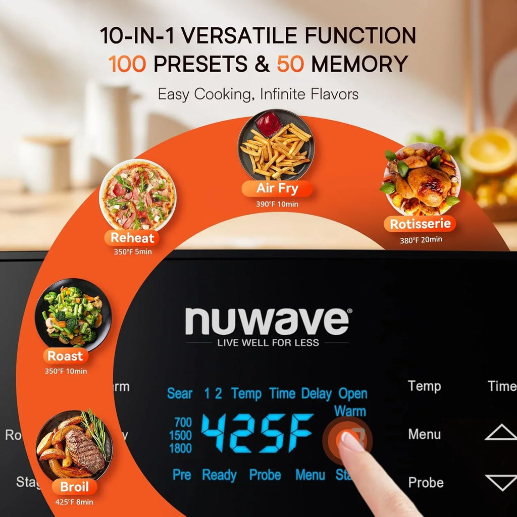 La friteuse à air/four Nuwave Brio 15,5 Qt réchauffe, cuit et déshydrate rapidement les aliments