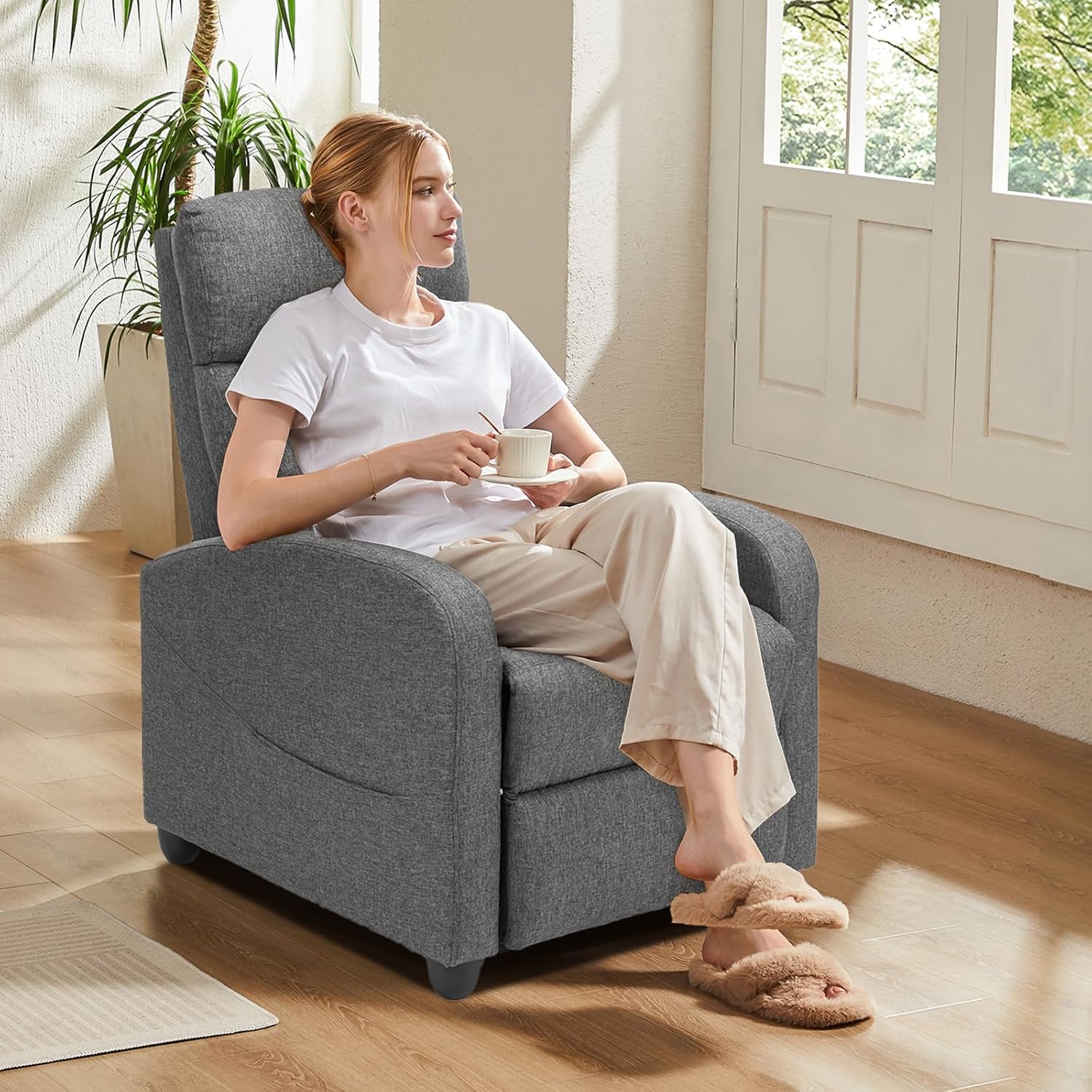 Fauteuil inclinable de massage pour adultes, siège de cinéma maison réglable, fauteuil inclinable en tissu moderne