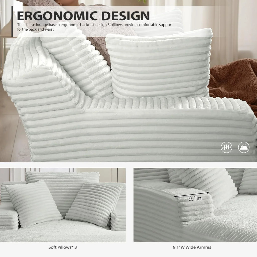 Fauteuil inclinable d'intérieur de 50 pouces, canapé-lit surdimensionné en velours côtelé, fauteuil de lecture à couchage profond, canapé nuage, canapé de salon