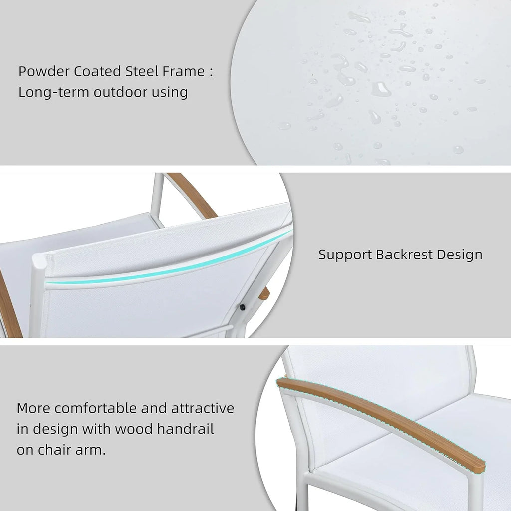 Ensemble bistro de patio 3 pièces Shintenchi Ensemble bistro de réception en tissu