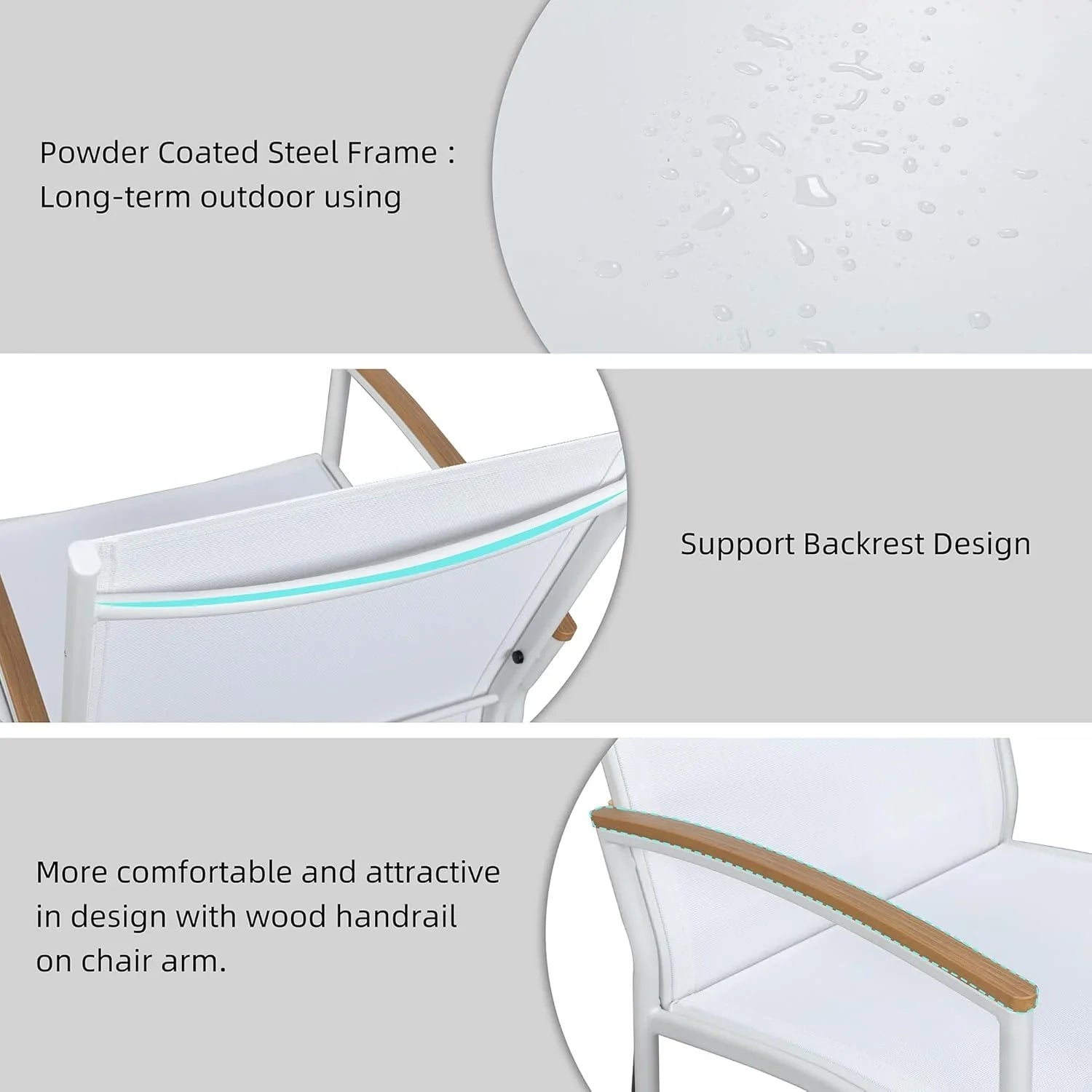 Ensemble bistro de patio 3 pièces Shintenchi Ensemble bistro de réception en tissu