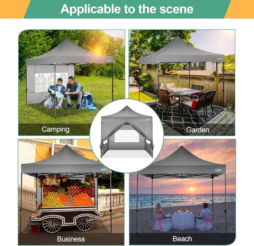 Tente pop-up robuste COBIZI 10x20 avec 6 parois latérales, facile à installer