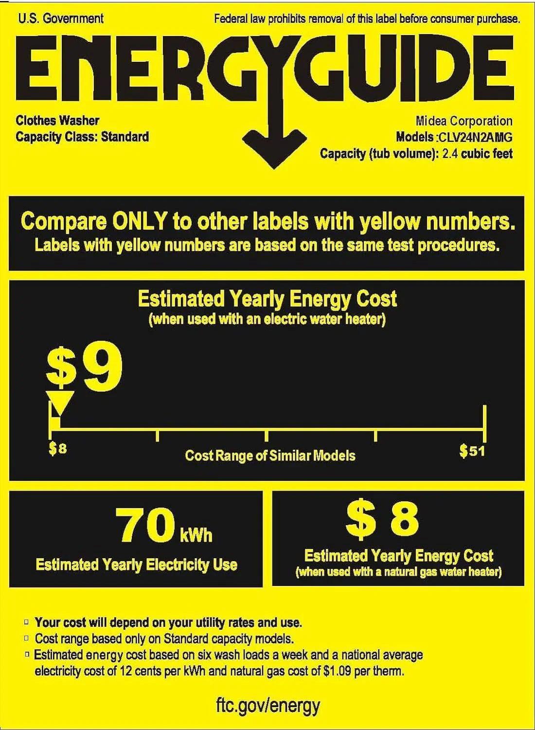 Machine à laver portable Comfee, 0,9 pied cube, avec écran LED et tambour intégré