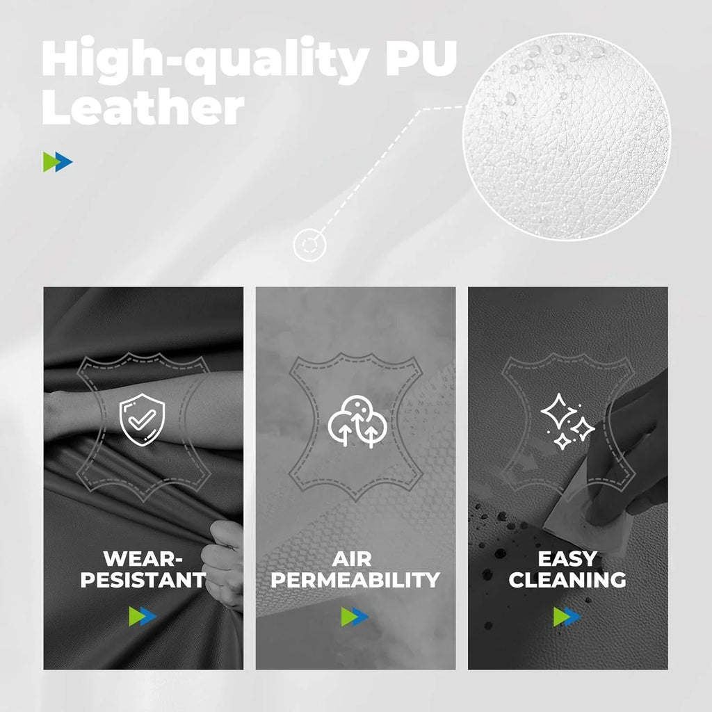 Grande chaise de bureau à dossier haut, chaise de jeu en cuir à dossier haut avec repose-pieds