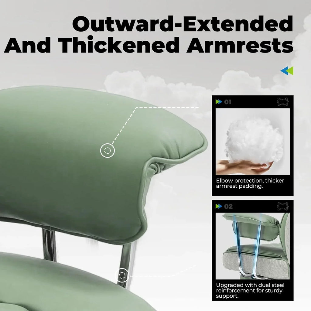 Grande chaise de bureau à dossier haut, chaise de jeu en cuir à dossier haut avec repose-pieds