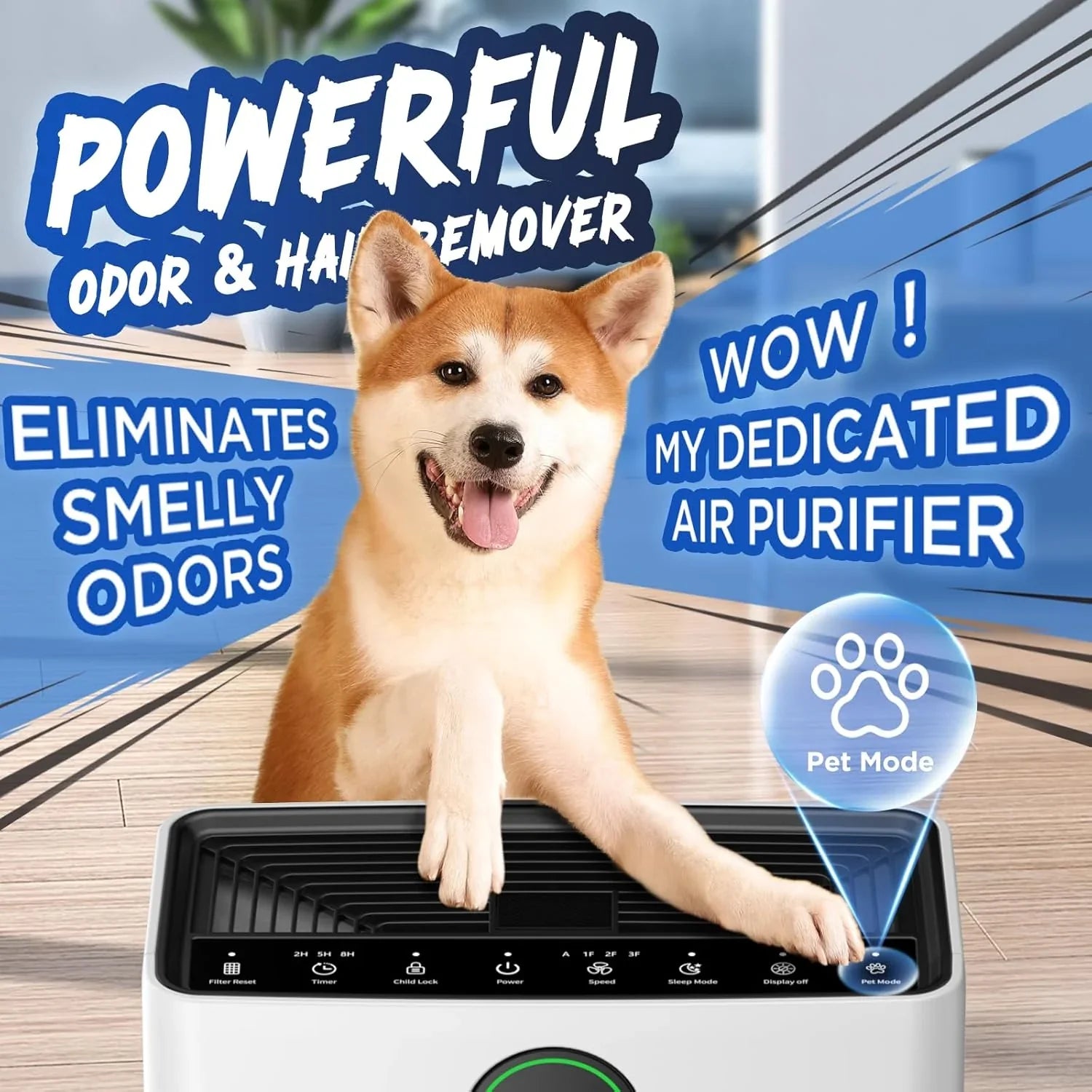 Purificateurs d'air pour la maison, grande pièce jusqu'à 2200 pi², purificateur d'air MOOKA pour animaux domestiques avec filtre lavable