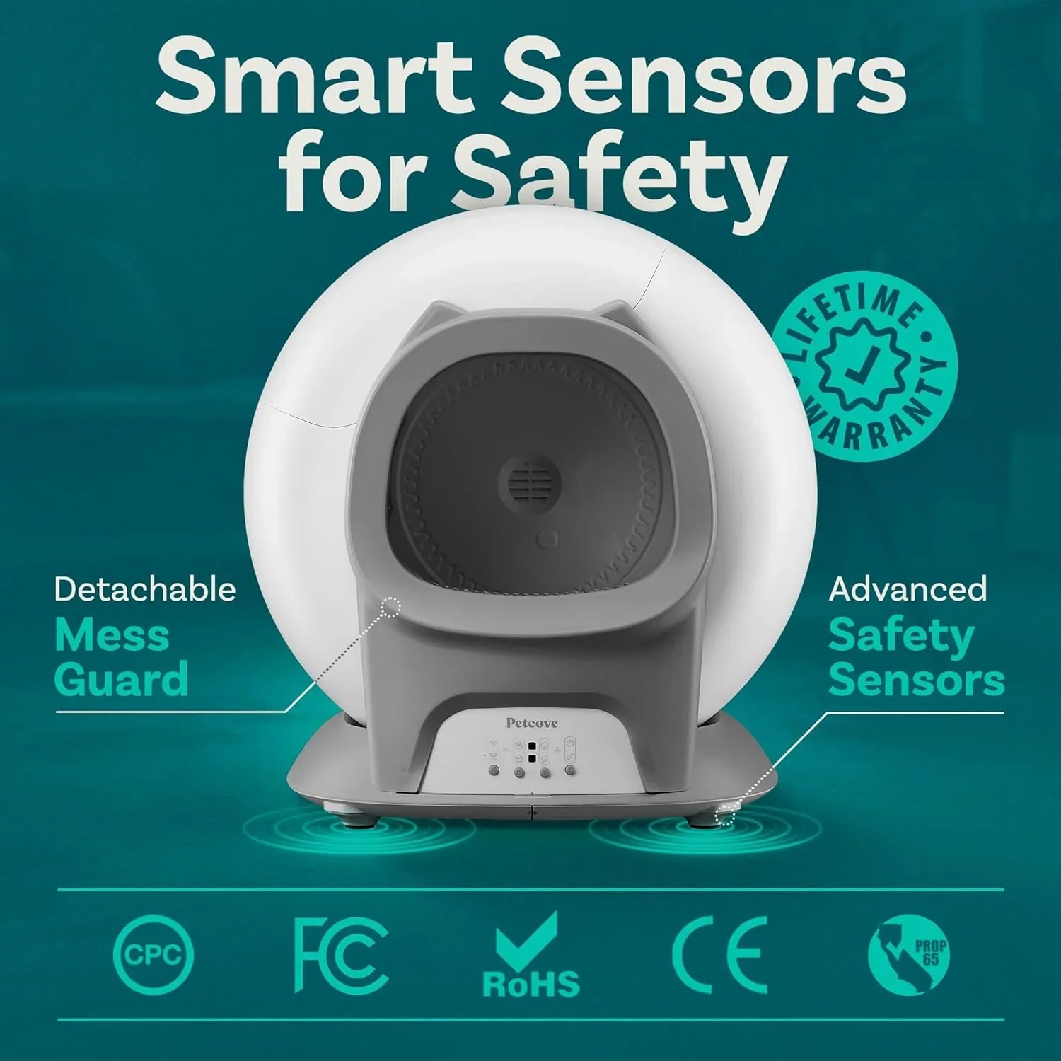 Bac à litière automatique pour chat autonettoyant avec capteur de sécurité, adapté à plusieurs chats