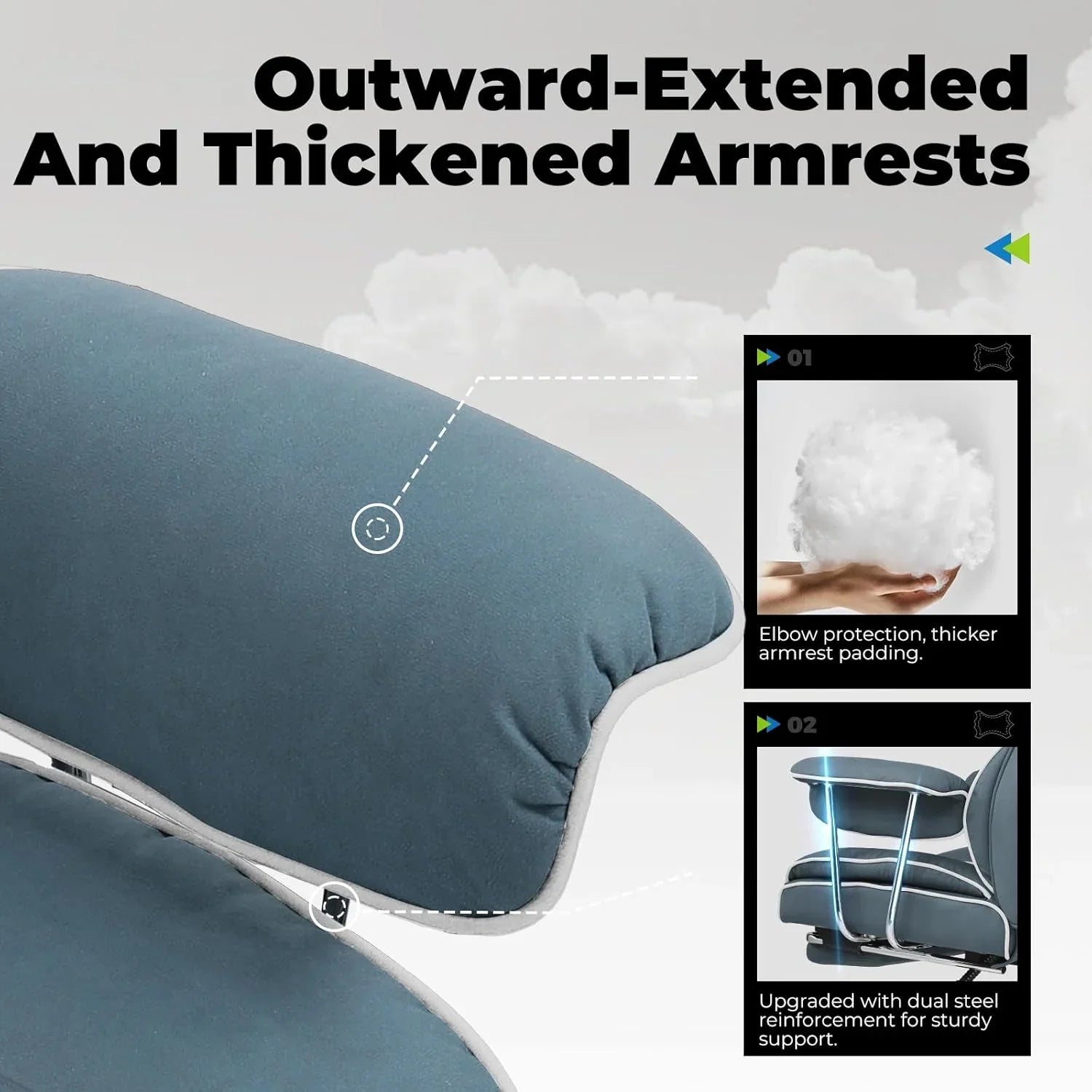 Grande chaise de bureau à dossier haut, chaise de jeu en cuir à dossier haut avec repose-pieds