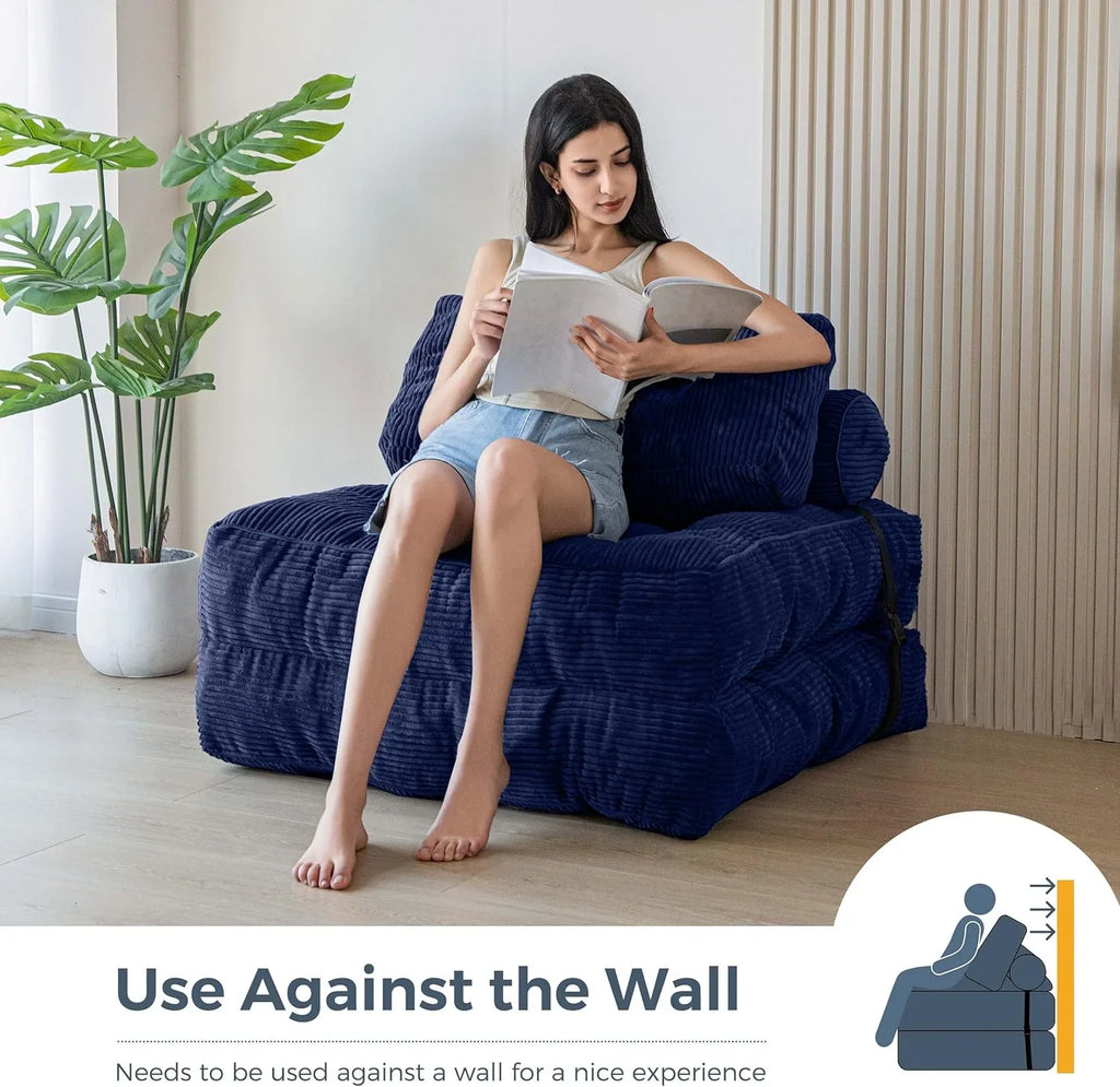 Canapé-lit pliant MAXYOYO, fauteuil convertible avec oreiller, matelas pliable avec support dorsal, fauteuil-lit pliant portable