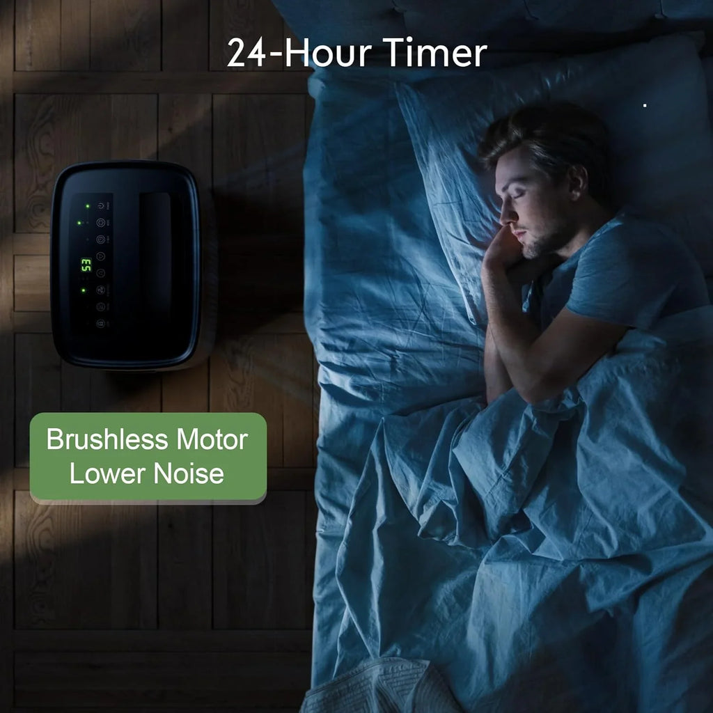 Déshumidificateur Waykar de 2 000 pi² pour la maison et les sous-sols, avec drainage automatique ou manuel, réservoir d'eau de 0,66 gallon