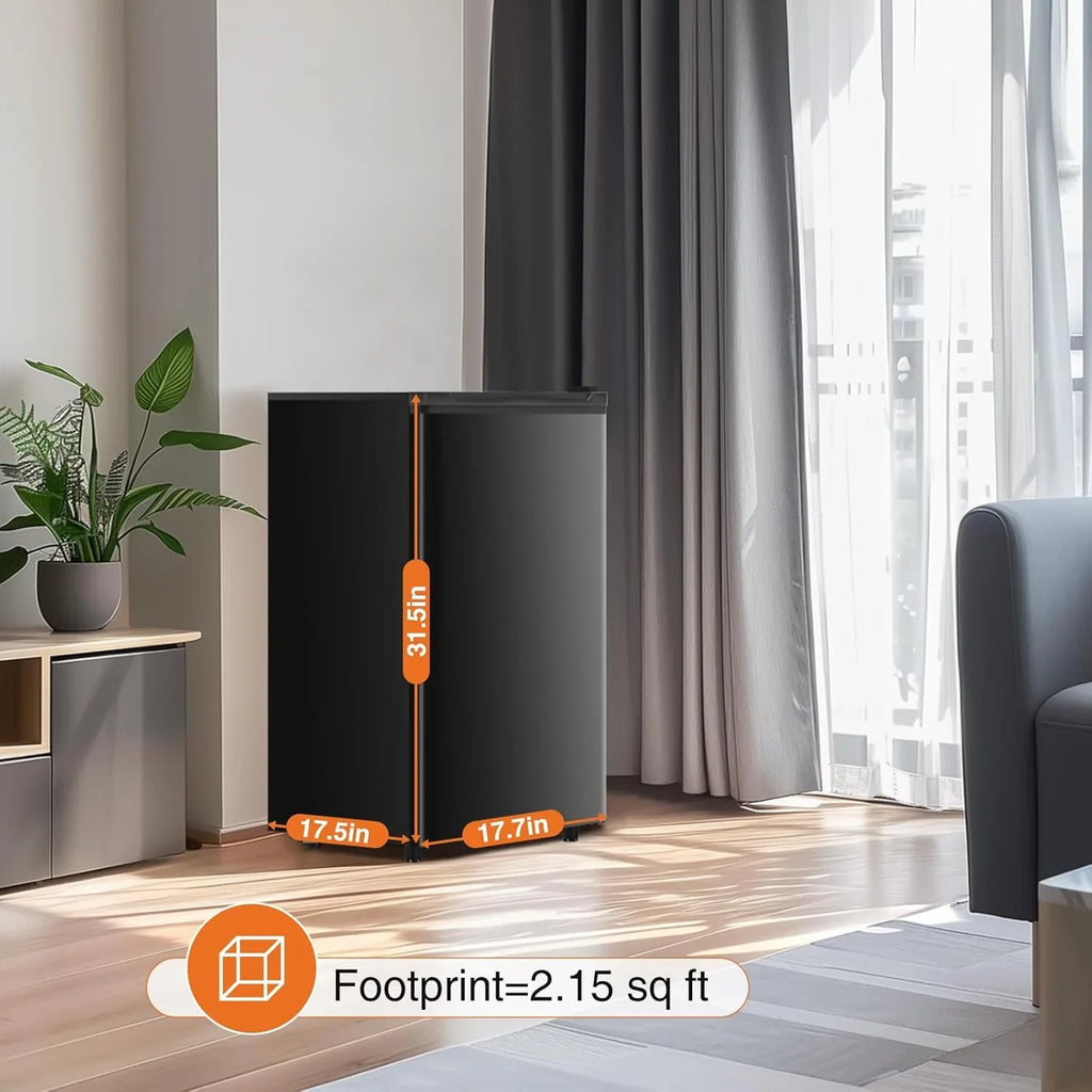 Mini-réfrigérateur Sweetcrispy de 3,2 pieds cubes avec congélateur, porte simple, thermostat réglable