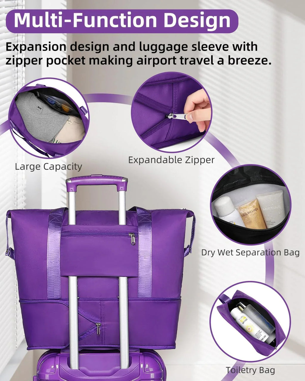 Ensemble de bagages 6 pièces, ensemble de valises rigides extensibles avec roulettes pivotantes, ensemble de bagages à roulettes légers