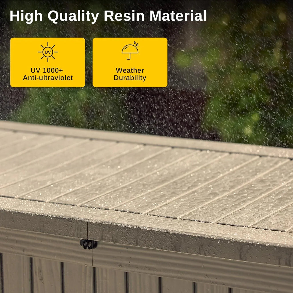 Coffre de rangement extérieur EAST OAK, coffre de terrasse de 60 gallons, utilisation intérieure et extérieure, bac de rangement en résine imperméable