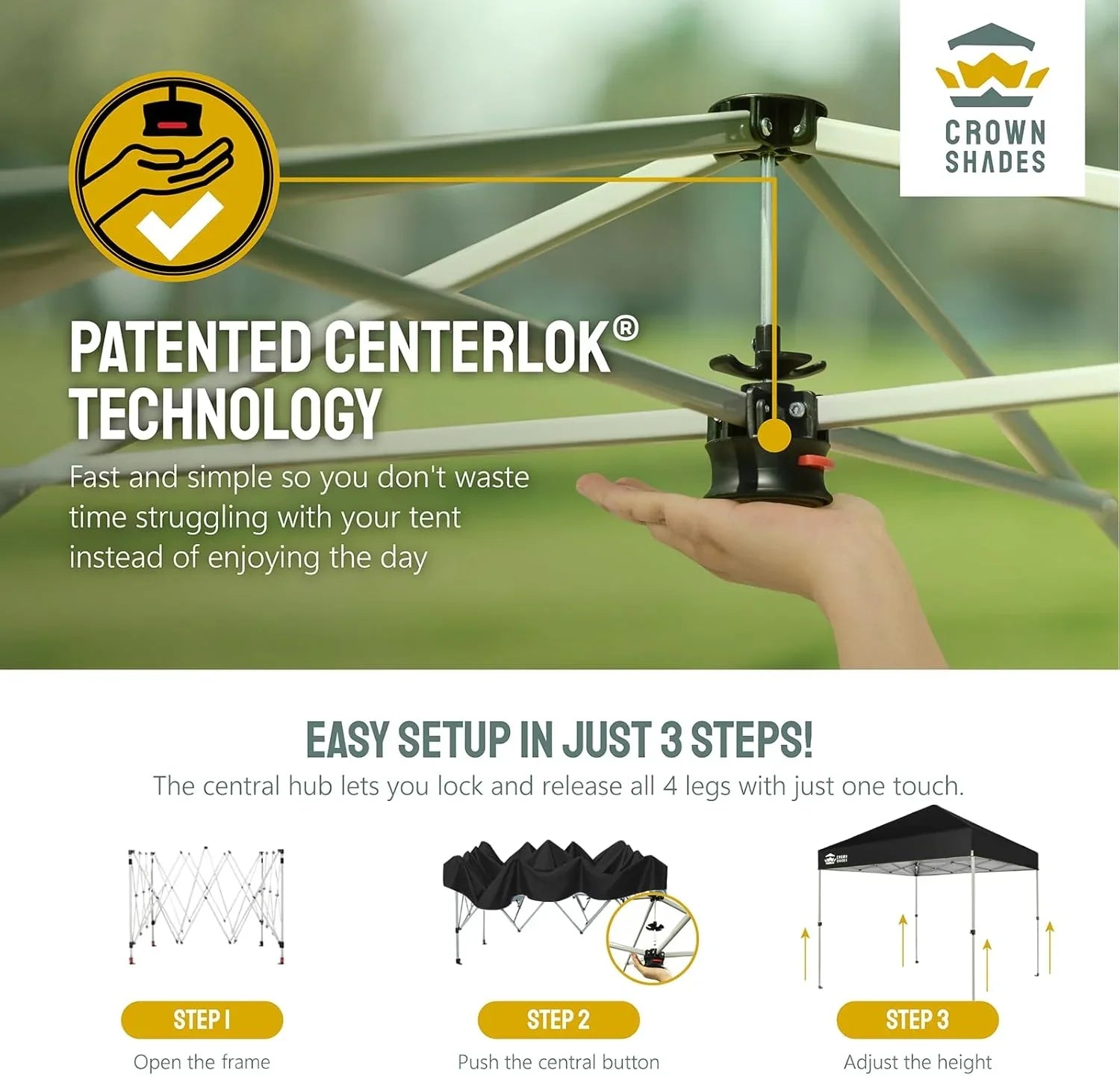 Auvent pop-up 10x10 - Installation en un clic - Tente de plage - Parasol extérieur avec dessus argenté, 3 hauteurs et 4 poches à sable