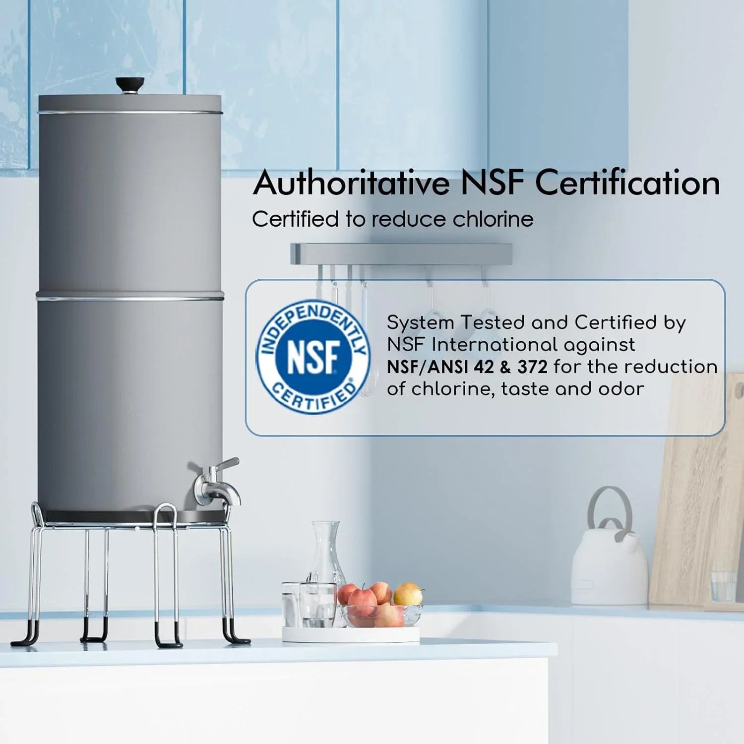 Système de filtration d'eau par gravité par ultrafiltration Purewell en trois étapes de 0,01 μm 304