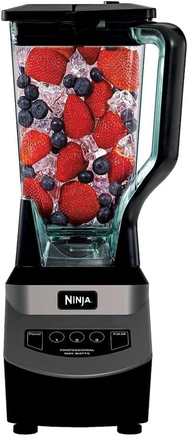 Mixeur compact professionnel Ninja BL660, 1 100 W, 3 fonctions, idéal pour les boissons glacées, les smoothies, les sauces et bien plus encore.