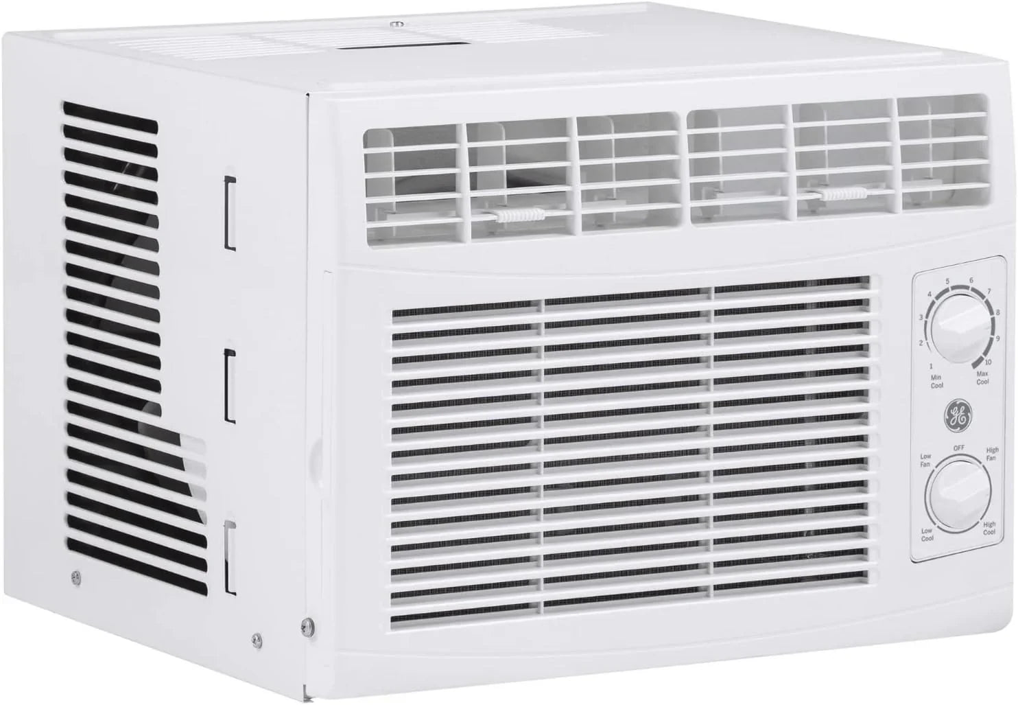 Climatiseur de fenêtre GE, 5 000 BTU pour petites pièces jusqu'à 150 pi² avec ventilateur réglable manuellement et réglages de refroidissement