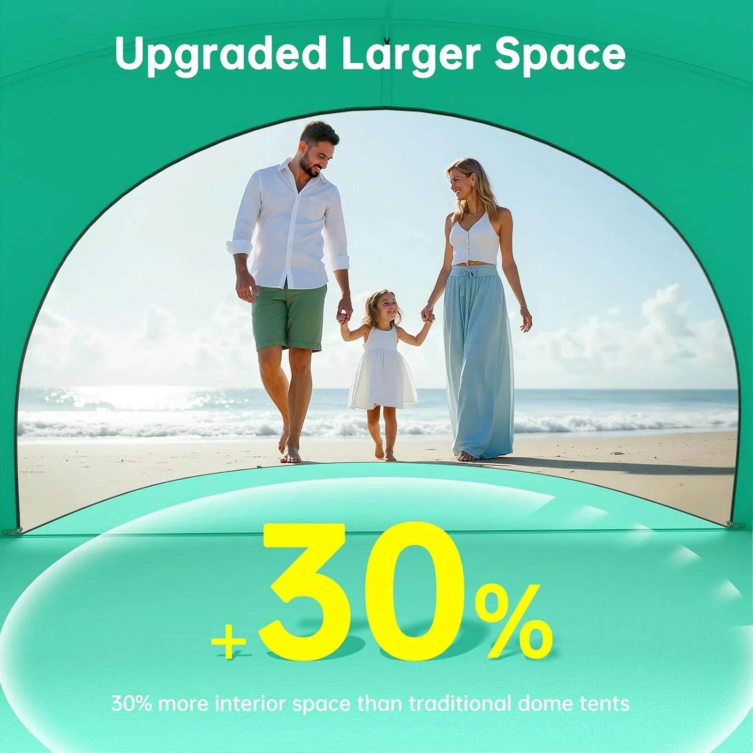 Parasol de plage, tente pare-soleil de plage avec protection UV UPF50+