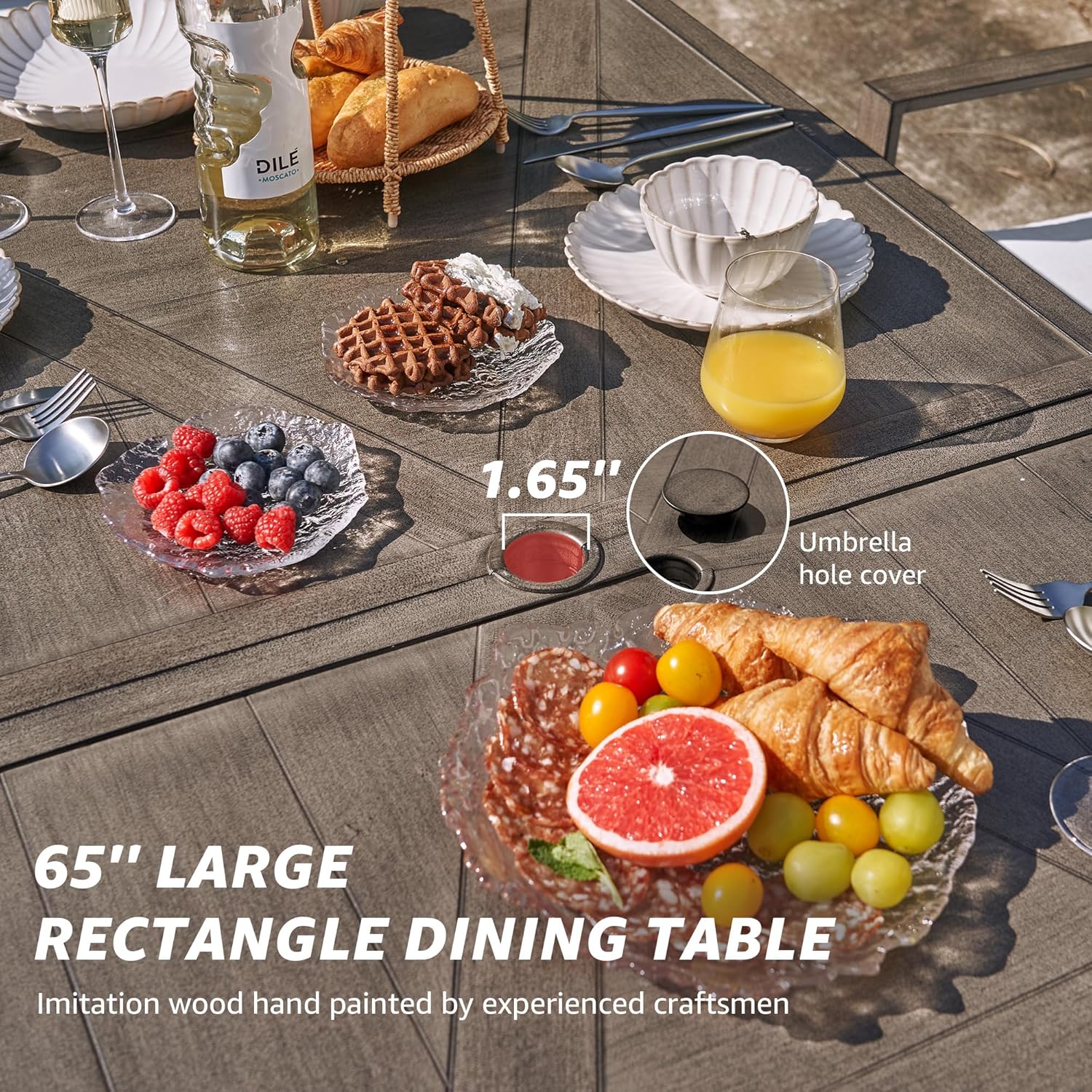 Ensemble table et chaises de salle à manger d'extérieur 5 pièces NATURAL EXPRESSIONS