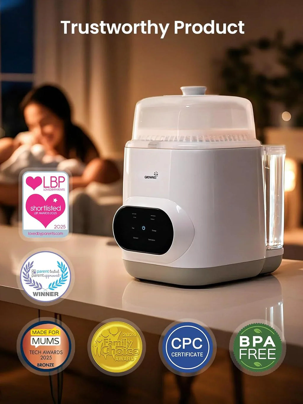 Lave-biberons Pro | Lave-biberons, stérilisateur et sèche-biberons tout-en-un | Convient aux biberons et aux accessoires de tire-lait