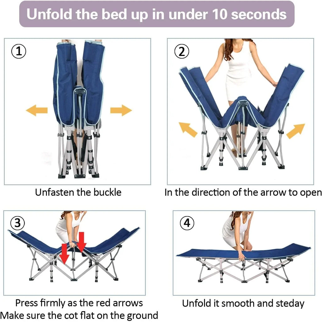 Lot de 2 lits de camp avec matelas, lit pliant confortable et robuste pour bébé