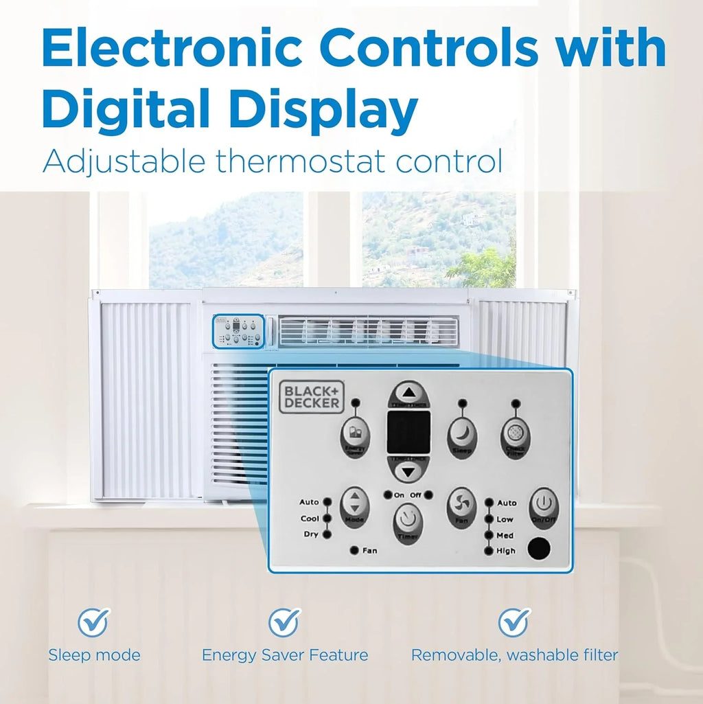 Climatiseur de fenêtre BLACK+DECKER 5000 BTU, refroidit jusqu'à 150 pi2.
