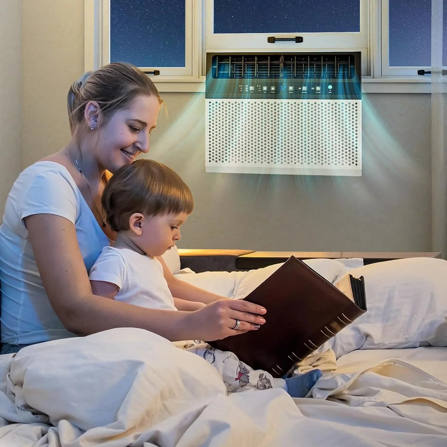 Climatiseur de fenêtre en U Antarctic Star 12 000 BTU, refroidit jusqu'à 550 pi² avec 6 modes, minuterie 24 h, climatiseurs de fenêtre ultra silencieux