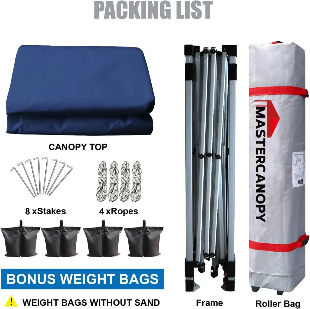 Tente pop-up robuste avec sac à roulettes (10 x 10, noir)