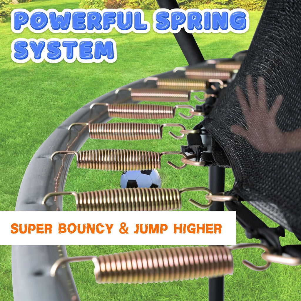 Trampoline Trampoline de loisirs avec filet de clôture et échelle, trampoline d'extérieur antirouille pour enfants et adultes